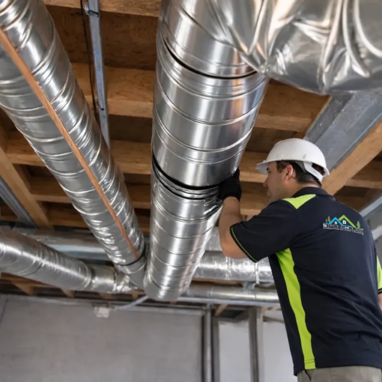 Technician inspecting HVAC 1